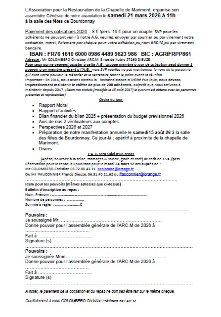 Réservation repas 2022